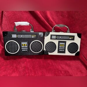 Boombox Clutch/Crossbody- Black or White NWT